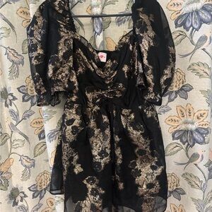Buddy Love Black and Gold Mini Dress